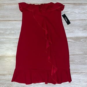 NWT Lulu’s Red Strapless Bodycon Dress